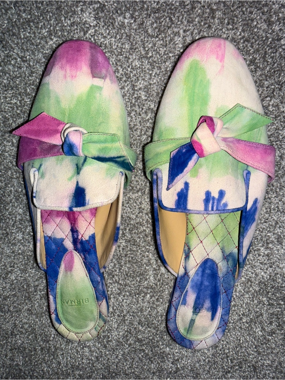 Alexandre Birman Multicolor Watercolor Knot Slip-On Loafers